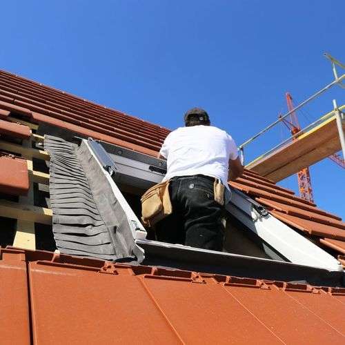 Werken aan een pannendak